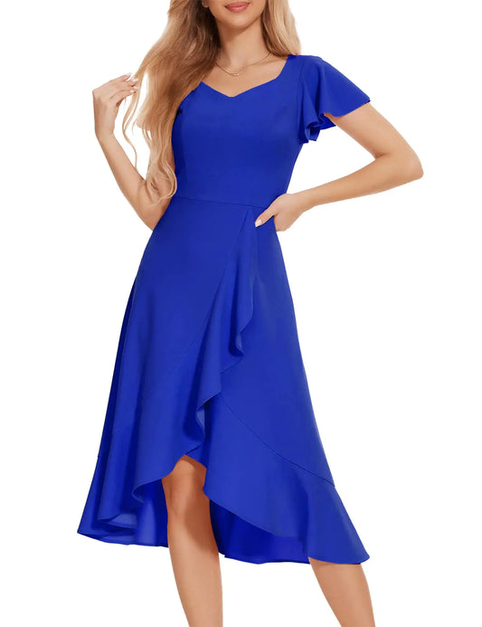 HomRain Royal Blue Dresses for Women V Neck Plus Size Dress Women Formal Dresses for Women Evening Party Midi Dresses for Women Wedding Guest Modest Graduation Dress RoyalBlue 3XL